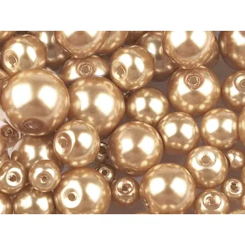 Korálek Skleněné voskové perly mix velikostí Ø4-12 mm Balení: 50 g, Varianta: 11A zlatá - 8596475073820