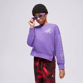 Dámská móda Jordan Mikina Take Flight Snap Crew Girl Fialová 128-140 Cm