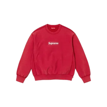 Pánská móda Supreme Washed Box Logo Crewneck Red EU: M