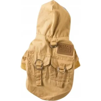 Obleček pro psa Bunda s kapucí pro psa mazlíčka S teplá zima podzim zateplená PEJSKA BÉŽOVÁ