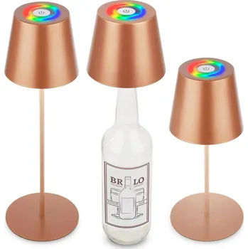 Lampička BRILONER Calida stolní lampička - 2,5W, 200lm, nabíjecí, LED, stmívatelné, RGBW, uchycení na láhev, bronzová - BRILO BRILO 7510013