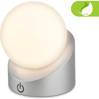 Lampička BRILONER Sora Mini LED stolní lampička bezdrátová IP54, stmívatelné, dotykový vypínač, matný chrom - BRILO BRILO 7561014