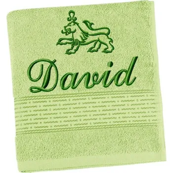 Froté osuška proužek s výšivkou jména a znamení zvěrokruhu - 70x140cm - Zelená - Bellatex