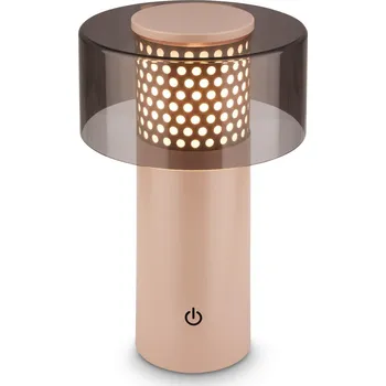 Lampička BRILONER Gila stolní lampa - 2,6W, 200lm, bezdrátová, LED, IP44, dotykový vypínač, stmívatelná, antracit/béžová - BRILO BRILO 7669011