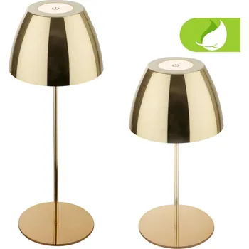 Lampička BRILONER Serina LED bezdrátová stolní lampička IP44, stmívatelná, dotykový vypínač, zlatá - BRILO BRILO 7522017