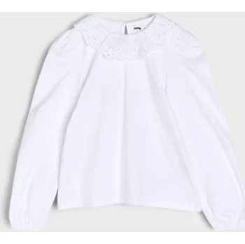 Dívčí spodní prádlo Sinsay - Blúzka s ozdobným golierikom - bílá - 087GA-00X - 087GA-00X-98