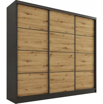 Šatní skříň Šatní skříň HARAZIA 200, černý mat / dub artisan