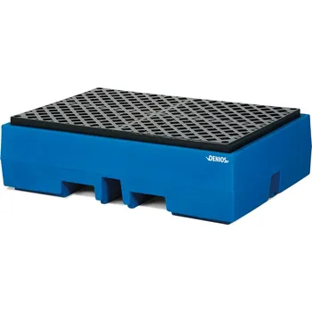 Olejová vana Záchytná vana z polyethylenu (PE), pro 2 sudy, záchytný objem 270 litrů, plastový mřížový rošt