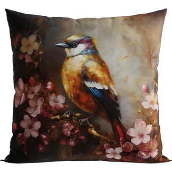Polštář Dekorační povlak na polštář VELVET, 40x40 Pták