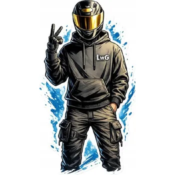 Samolepicí dekorace na vozidlo SAMOLEPKA na Auto | LWG MOTOCYKLISTA MOTO PASJA BIKER LEVÁ POZDRAV