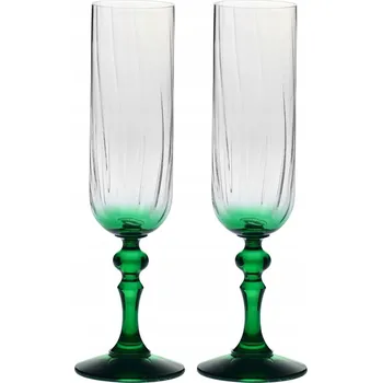 Sklenice Skleničky na šampaňské Krosno bubble zelené 200 Ml 2 ks