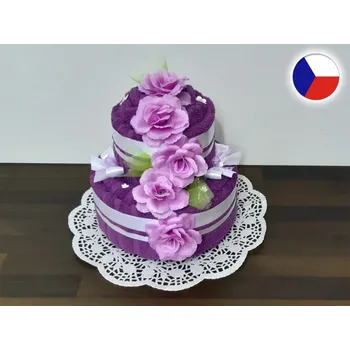 Ručník Dvoupatrový dort z ručníků a osušky Sandra fialová