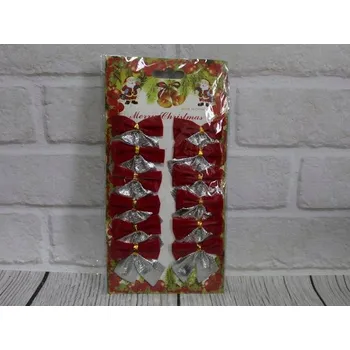 Vánoční dekorace Vánoční ozdoby na stromeček, věnec, dekorace 12 ks Stříbrné