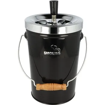 Popelník KRCZ Cigaretový popelník kovový otočný Smoking XXL, černý