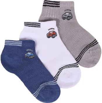 Dámské ponožky Kotníkové ponožky bavlněné Ponožky autíčko , 3 kusy, velikost 23-26, YOCLUB