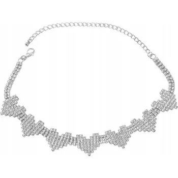 Náhrdelník Elegantní choker náhrdelník se srdíčky a zirkony, stříbrný