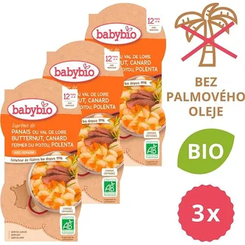 BABYBIO Pastinák s máslovou dýní, kachnou a polentou 3× (2× 200 g)