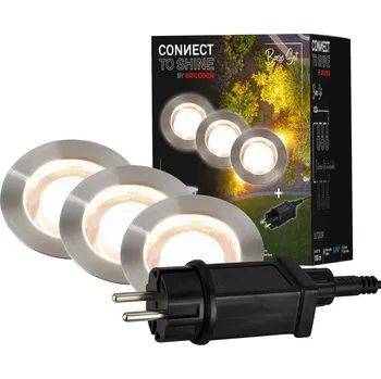 Venkovní osvětlení BRILONER CONNECT TO SHINE startovací sada Padouk 3ks LED zapuštěných svítidel do země, IP67 - BRILONER BRI 3914032