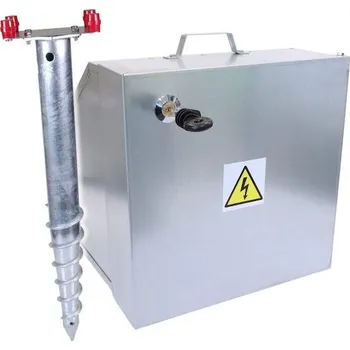 Pro koně Univerzální bezpečnostní schránka pro jakýkoliv zdroj ohradníku a baterii, montážní trn,