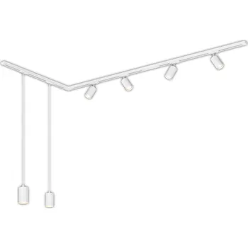 Bodové svítidlo BRILONER 1-fázový lištový systém, 4x GU10 spoty, 2x GU10 závěsná svítidla, do L, bílá - BRILO BRILO 8014066