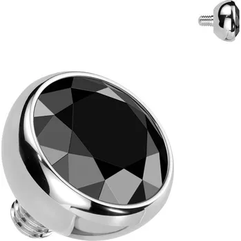 Piercing Šperky4U Náhradní kulička s kamínkem TITAN, závit 1,2 mm, 3mm - TIT1584-03K