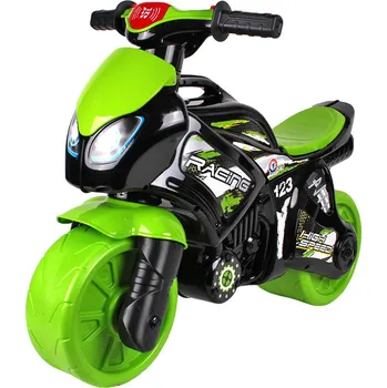 Odrážedlo _Ostatní 1_ Odrážedlo motorka závodní zeleno-černé odstrkovadlo na baterie Světlo Zvuk 00880075