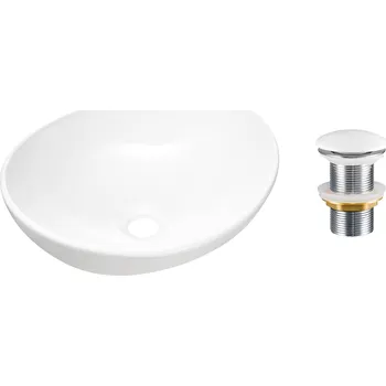 Comad Keramické umyvadlo na desku Lola 40x33 + výpusť Click-Clack, bílá