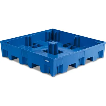 Olejová vana Záchytná vana z polyethylenu (PE), pro 4 sudy, 1235 x 1235 x 275 mm