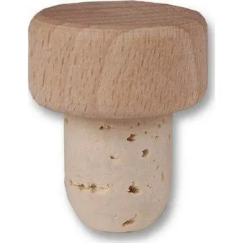 Korková zátka přírodní Griff s dřevěnou hlavou 35/15x30/19