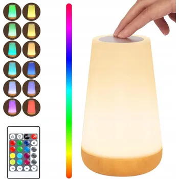 Lampička Noční lampa s dotykovým senzorem, RGB stmívatelná do ložnice + DÁLKOVÝ OVLADAČ