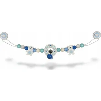 Hračka na kočárek DŘEVĚNÝ ZÁVĚS NA KOČÁREK S MEDVÍDKEM ŘETÍZEK NA KOČÁREK HRAČKA NA KOČÁREK