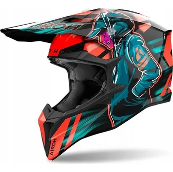 Helma na motorku OFFROADOVÁ PŘILBA AIROH WRAAAP CYBER ORANGE GLOSS L