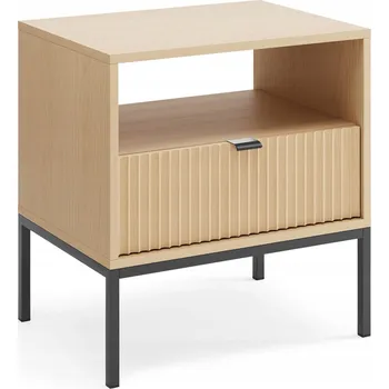 Noční stolek Noční stolek Vellore šuplík 54 cm dub vicenza černé nožky