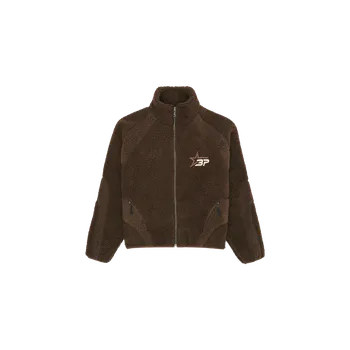 Pánská mikina Broken Planet Polar Fleece Zip Up Crew Mocha Brown Velikost: M
