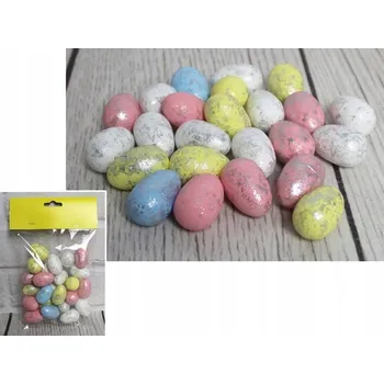 Velikonoční dekorace Velikonoční vajíčka postříbřená 2x3 cm, sada 24 ks EAD-18111