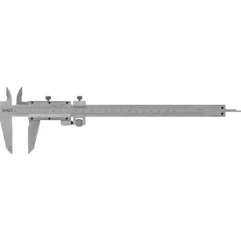 Posuvné měřítko s vnitřním měřením a hloubkoměrem KINEX/K-MET 300 mm, 0,05 + 1/128 inch, jemné stavění, DIN&nbsp;862 6003-90-1