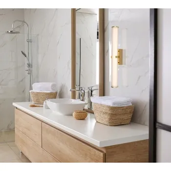 Nástěnné svítidlo Searchlight 63126-1GO Nástěnné LED svítidlo CLAMP ZLATÉ 63cm IP44