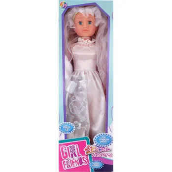Panenka _Ostatní 1_ Panenka velká chodící 80cm chodička nevěsta set s kadeřnickými doplňky 157161