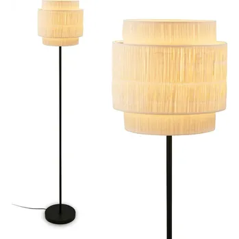 Stojací lampa BRILONER Papper stojanová lampa, stínidlo z přírodních vláken, nožní vypínač, přírodní - BRILONER BRI 1851014