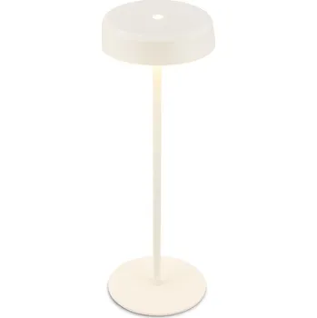 Lampička BRILONER Pala stolní lampička - 2W, 200lm, bezdrátová, LED, dotykový vypínač, stmívatelné, bílá - BRILO BRILO 7668016