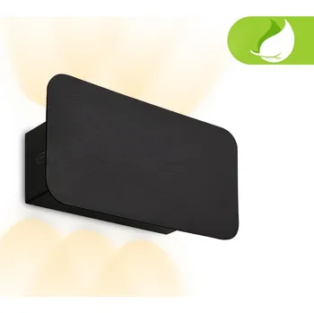 Nástěnné svítidlo BRILONER LED nabíjecí nástěnné svítidlo 17x9 cm – bezdrátové, stmívatelné, Up/Downlight, dotykový vypínač, černá - BRILO BRILO 3807015