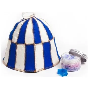 EVEI Čepice do sauny vlna Mozaika modrý