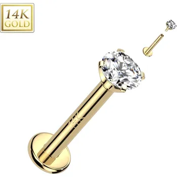 Piercing Šperky4U Zlatý piercing do brady - labreta, Au 585/1000 - ZL01245-1206-YG