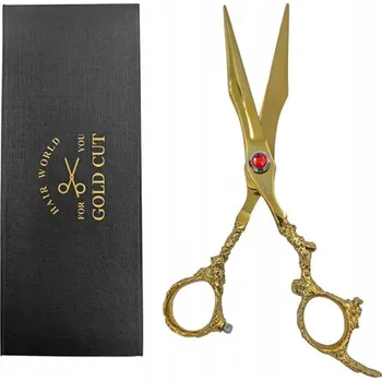Kadeřnické nůžky GOLD CUT BG Kadeřnické nůžky 6,5" Zlaté GOLD + POUZDRO NBGJ265
