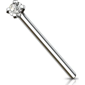 Piercing Šperky4U Variabilní piercing do nosu - titan, čirý kamínek - TIT1039-025