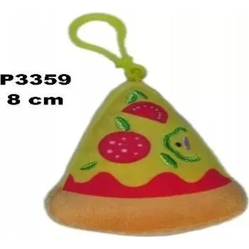 Plyšová Hračka Přívěsek Na Klíče Pizza kousek pizzy - 8 cm