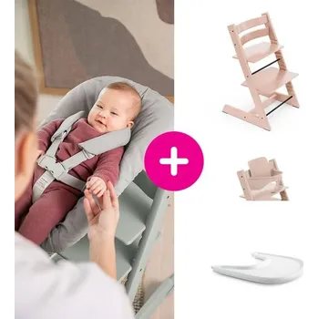 Jídelní židlička STOKKE® Tripp Trapp® + Baby set + pult zvýhodněná sada - Serene Pink