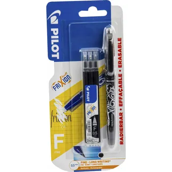 Kuličkové pero FRIXION PILOT 0,5 ČERNÉ + 3X NÁPLNĚ BLISTR