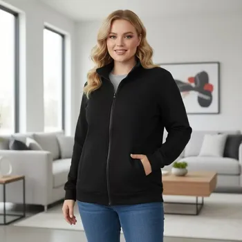 Dámská mikina Dámská černá mikina Benter 55066 XL-4XL