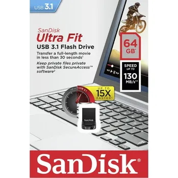 USB flash disk Flash USB Sandisk Ultra Fit 64GB USB 3.1 - černý